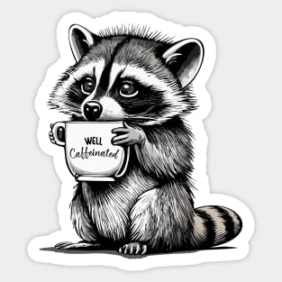 Caffeine raccoon Sticker